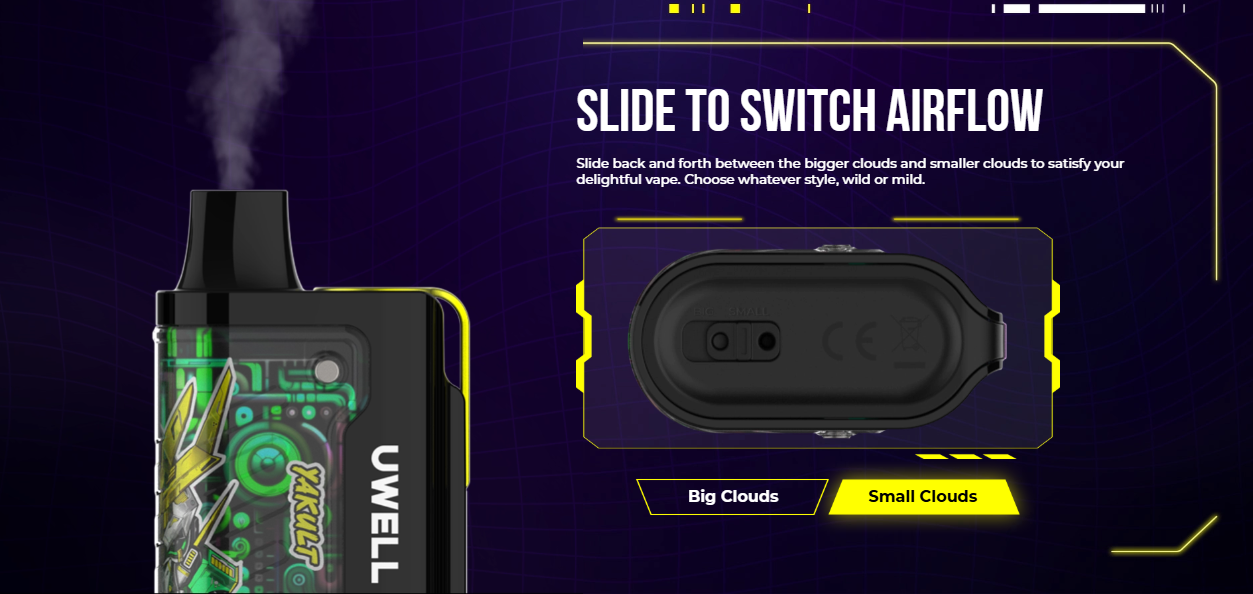 uwell vape with adjustable airflow options